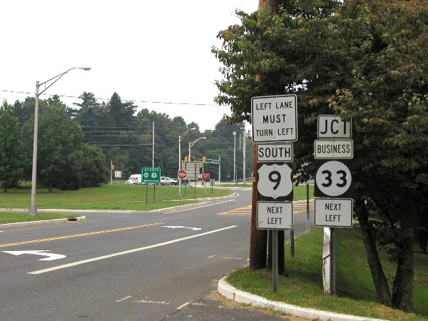 Intersection of Highway 9 and Route 33.