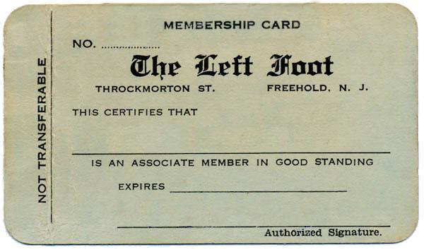Left Foot membership card