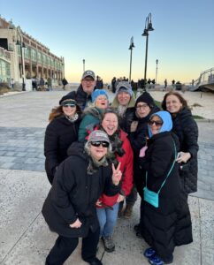 Bruce Springsteen is surrounded by fans on the Asbury Park boardwalk during filming of "Deliver Me From Nowhere" in December of 2024.